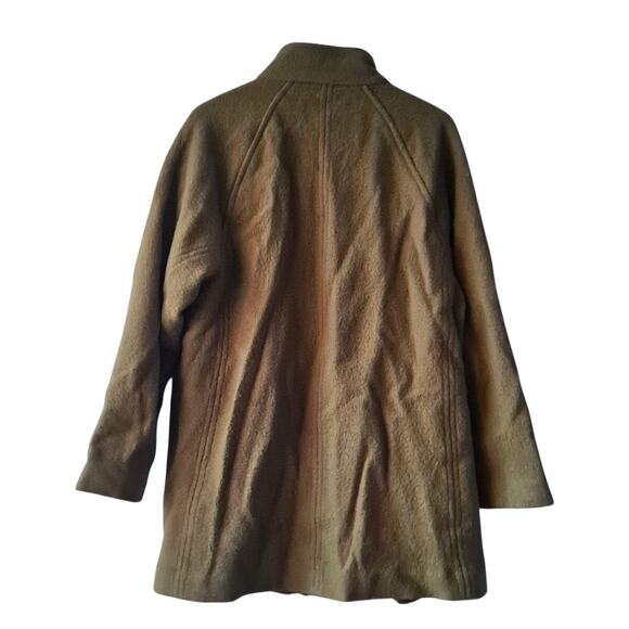 J. Crew Swingy Mock Neck Coat Italian Boiled Wool Full Zip Jacket Green Size XL - Picture 3 of 15